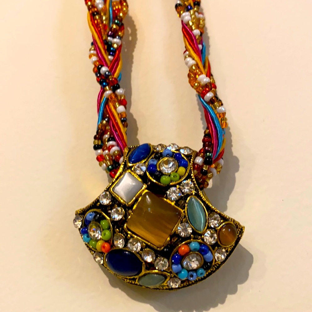 Braided beaded accent necklace